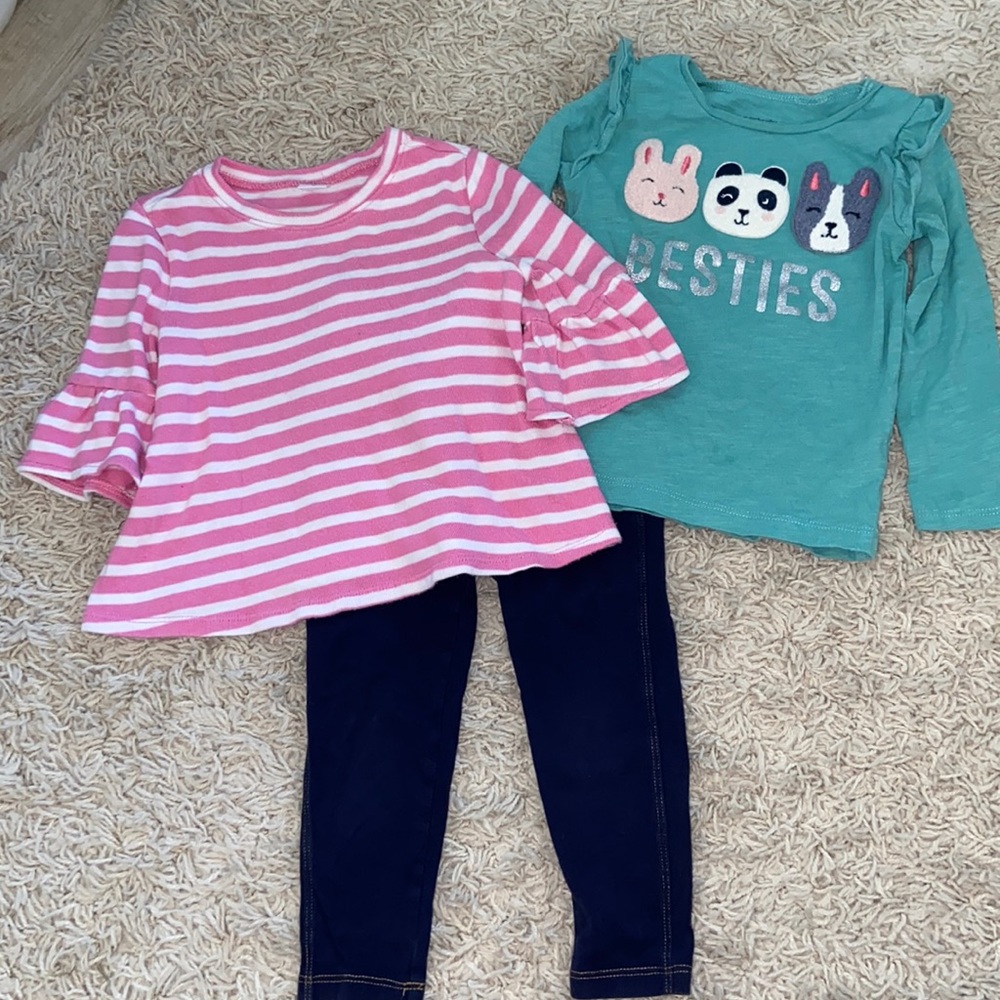 Gap Girls 2T Bundle Clothing Set Jean Jegging 2 Long Sleeve T-Shirt Sweaters